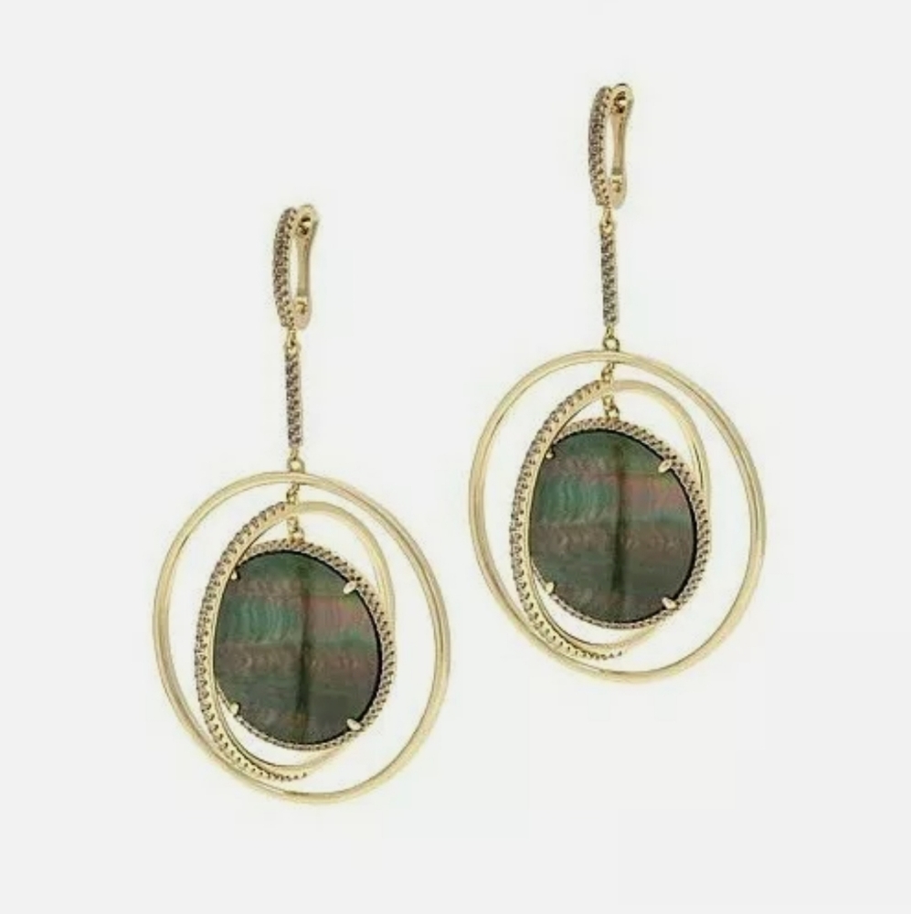 Cristina Sabatini Gold-Tone Multi-Gemstone Eclipse Earrings - NITB